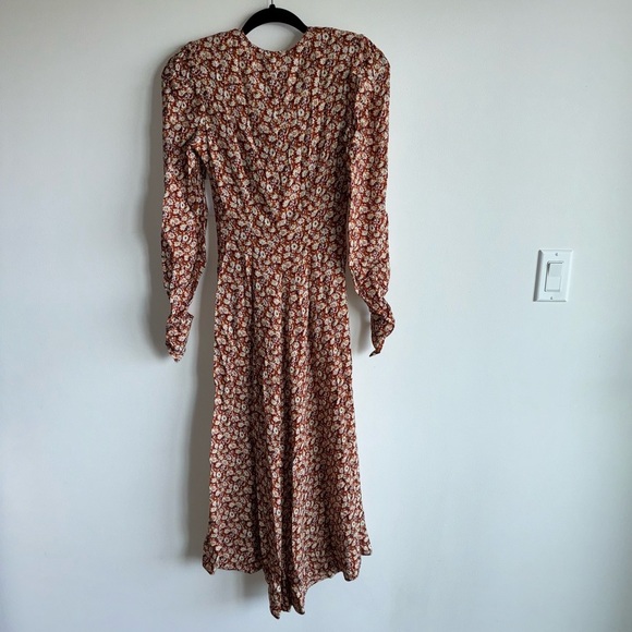 NWT Joie Haruko Long Sleeve Floral Print Lightweight Relaxed Midi Dress Size 2 - Picture 7 of 8